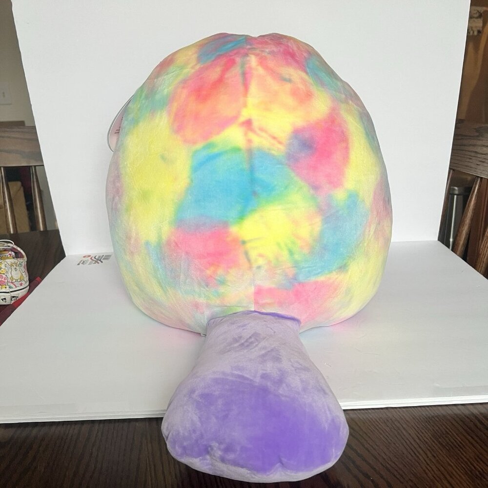 Squishmallow "Brindall" 16” Rainbow Tie Dye Platypus 2022 Kelly Toys New w/ Tag - Picture 4 of 7